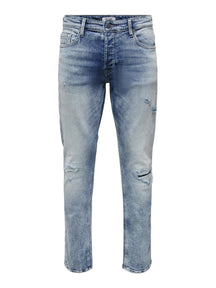 Weft Reg Blue Jeans - Blue Denim