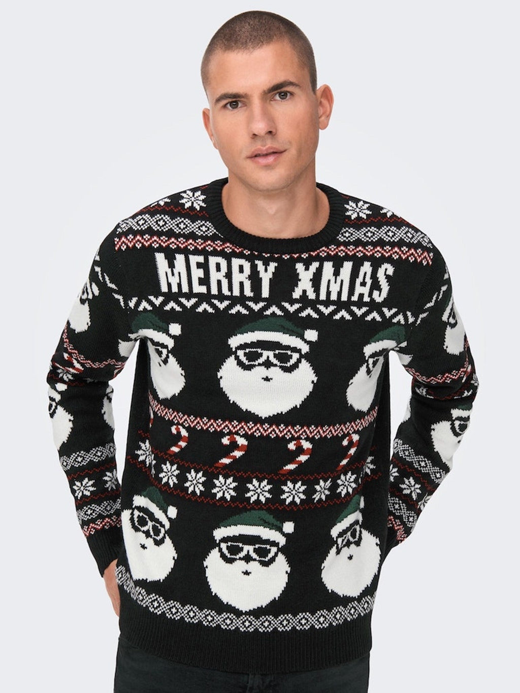 Kalėdų „Santa Crewneck“ megztas - rūšiavimas