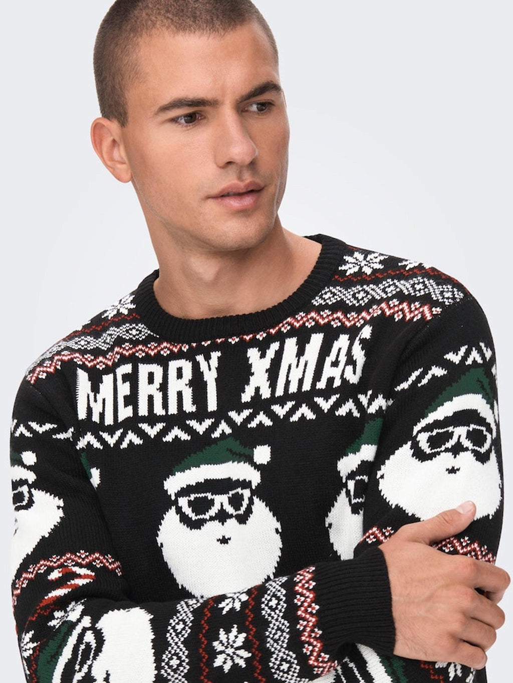 Kalėdų „Santa Crewneck“ megztas - rūšiavimas